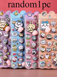 3D卡通泡泡贴纸，抽象风格，适用于头盔装饰、工艺书制作、汽车装饰、派对装饰、剪贴簿、笔记本电脑、行李箱、吉他、水瓶、手机壳和时尚装饰。（包装底色随机） - 彩色 - 查看 6