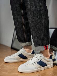 TOLLN 1双男士撞色拼接休闲系带运动鞋，户外多功能运动鞋 - 米色 - 查看 8