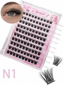 120pcs Self-Adhesive False Eyelashes, No Glue Needed, Reusable - No Makeup Removal, No Sticky Residue, Pre-Glued Lashes (Thick Mixed Style) - C - 查看 3