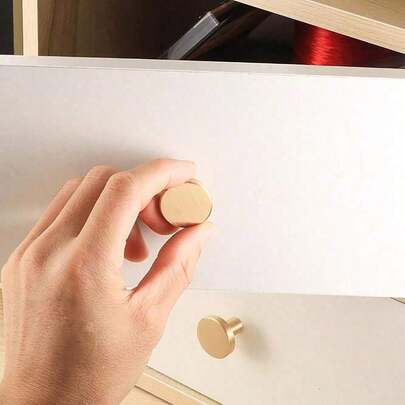 12PCS Golden Handle ,Aluminum Alloy Drawer Knob, Minimalist Black Round Drawer Handle For Home,Silver And Gold Screws Will Be Sent Randomly.