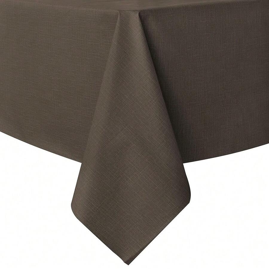Sancua 1OO% Waterproof Rectangle PVC Tablecloth - 54 X 78 Inch - Oil Proof Spill Proof Vinyl Table Cloth, Wipe Clean Table Cover For Dining Tables, Buffet Parties And Camping, Coffee - Coffee54inchx78inchRectangular - View 1