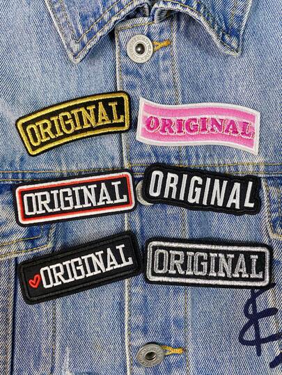 1 Set Of 3/6/9pcs Black, Gold, Silver, Pink ORIGINAL English Letter Embroidery Patch Cute Fashion Polyester Badge Applique DIY Clothing Iron On Patches Sew Accessory Cloth Stickers Suitable For Backpacks, Jeans, Jackets, T-Shirts, Hats, Dresses, Etc