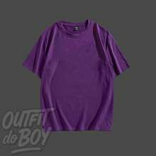 Set Of 5 Plain Basic Comfortable T-Shirts For Everyday Wear, Various Colors, Versatile, 100% Cotton 30.1 Streetwear!! Men's Basic Premium Casual Spring Summer - 紫-綠-淺藍-粉-紅 - 查看 5