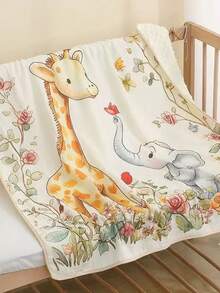1pc Soft & Cozy Infant Fleece Blanket, 100*100cm - Multicolor - View 4
