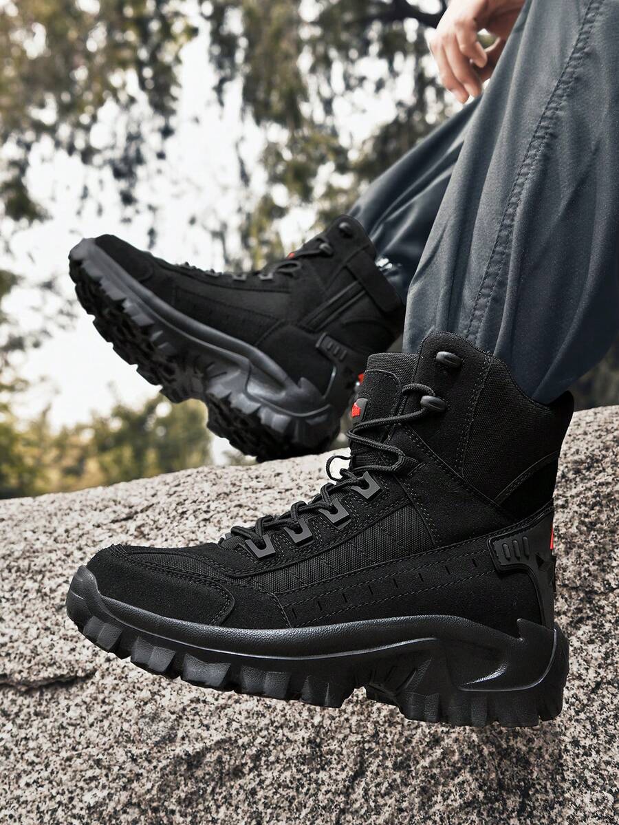 Men's Outdoor Hiking Boots, Desert Training Boots, Trekking Hiking Shoes - Black - View 1