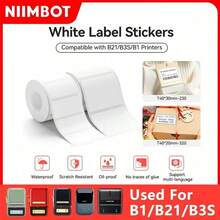 NiiMbot B系列自粘热敏标签，白色透明标签，价格标签，适用于B1/B21/B3S/B31迷你便携式热敏打印机 - 彩色 - 查看 1