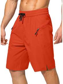 Men's Swim Trunks Quick Dry Board Shorts With Zipper Pockets Beach Shorts Bathing Suits Men - No Mesh Liner - 橘色 - 查看 1