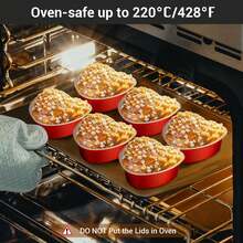 100/50/10 piezas Molde de aluminio para tartas con forma de corazón y tapa, taza para cupcakes de 100 ml/ 3.4 onzas, taza para flan y hornear para el Día de San Valentín, Día de la Madre, Boda, Navidad - Multicolor - Ver 3