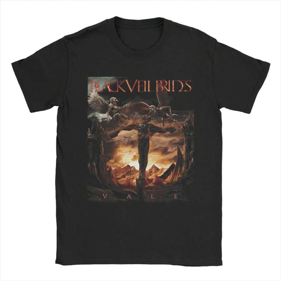 Camiseta BLACK VEIL BRIDES BAND para hombres, increíble camiseta 100% algodón, cuello redondo, manga corta, idea de regalo de ropa - Negro - Ver 1
