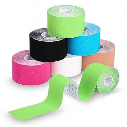 Sports Kinesiology Tape Elastic And Breathable Muscle Tape Facial Muscle Lifting Tape Suitable For Fitness Running Swimming And Football(2.5cm*5m)