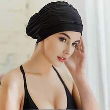 1pc This Plus-Size Swim Turban Offers Full Coverage For Long, Thick, Or Curly Hair-No More Strands Slipping Out! The Stretchy Fabric Fits Comfortably On Larger Head Sizes, Keeping Hair Dry And Protected In The Pool Or At The Beach. Made With Waterproof, Quick-Drying Fabric: It Blocks Pool Water (And Chlorine) From Soaking Hair, And Dries Fast After Use. - Multicolor - View 4