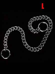 不锈钢狗项圈，狗牵引项圈，可调节金属P型链狗项圈，宠物训练牵引绳，可存放于车内的便携式狗项圈。 - 銀色 - 查看 15