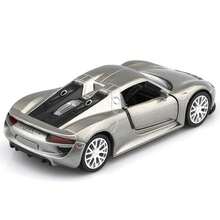 Makeda 1/36比例 918 Spyde 合金模型车，回力车玩具，送给男孩女孩的汽车礼物 - 銀色 - 查看 6