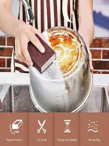 Emery Sand Sponge Scrubber, Multi-Functional Cleaning Tool, Powerful Stain & Rust Removal, Durable & Non-Sanding, Specialized For Cleaning Kitchen Stoves / Pot Bottoms / Tiles