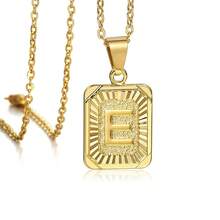 1件裝時尚不鏽鋼26字母吊墜項鍊鍊條，男女通用 - 金色 - 查看 20