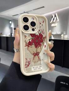 1pc Floral Pattern Shock-Resistant Phone Case, TPU Material Suitable As Valentine's Day Gift, Compatible With Apple IPhone XS/XS Max/XR/11 12 13 14 15 16 Pro/Pro Max/14 15 16 Plus/17, Unisex - Multicolor - View 7