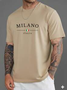 Set Of 3 Men's Crew Neck T-Shirts, Cotton Shirts, Comfortable Slim Fit, Immediate Shipping, Stylish Print, Various Colors - đen/be/trắng - Xem 3