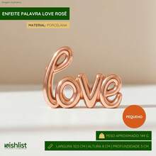 Enfeite Objeto Decoracao palavra LOVE cromado metalizado porcelana 11x8cm - Unidade - Bronze - Visão 9