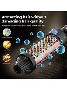UKLISS Ceramic Heated Round Hair Brush 1.5" - Volume, Ergonomic Handle & Protective Glove Included, Sleek Design, Construction