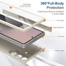 VIETAO 適用於 Galaxy Z Fold 8 Ultra 7 6 5 4 的鋼化銀河螢幕保護膜磁吸無線充電可折疊全包手機殼 - 白色 - 查看 2
