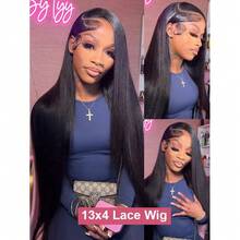 13x4 Glueless Wig Human Hair Black Wig - 250% Density Natural Color Straight Hair - Pre-Plucked Hairline And Baby Hairs - Ready To Wear No Glue For Women - Natural Black - View 9