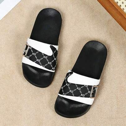 1 Pair Women's Printed Slippers, Soft EVA Flat Non-Slip House Slippers, Super Comfortable Non-Slip Durable Women's Sandals, Suitable For Daily, Casual And Holiday Wear, Summer