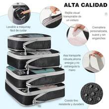 Travel Storage Set6 Piezas Bolsa Organizador de Viaje para Maletas Compresión Cubes para Empacar Ropa Viaje Impermeable Organizador de Maleta Organizadores de Expandibles para Equipaje para Ropa Cosméticos etc - como en la foto - Ver 3