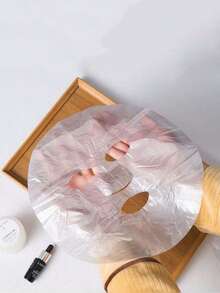 200/100pcs Disposable Plastic Facial Mask Applied To Beauty Salons For Household Wet Compress Fresh-Keeping And Moisturizing PE New Material Transparent Facial Fresh-Keeping Film