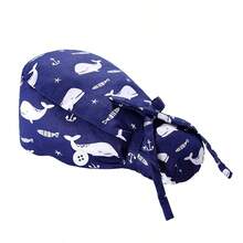 1pc Long Hair Nurse Cap, Women's Surgical Cap, Printed Work Hat With Sweatband, Elastic, Non-Slip Button, Red Ribbon Bow Design, Suitable For Nurses, Beauticians, Dentists, Veterinarians, Suitable For Work, Sports, Office, Home, All Seasons - Multicolor - View 5