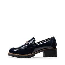 Women's Loafers Shoes Slip-On Chunky Platform Comfortable Dressy Business Casual Loafers - 藏蓝色 - 查看 6