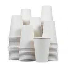 50/25/10pcs 9oz White Paper Cups, Suitable For Water, Juice, Milk, Beverage, Hot Or Cold Drinks, Office, Party, Home, Travel - White - View 1