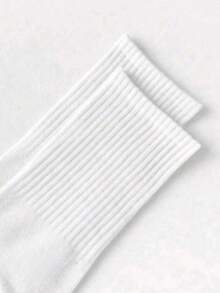 1/5/10/20 paires de chaussettes montantes noires et blanches pour femmes, chaussettes de sport respirantes convenant pour la course, le basket-ball, le cyclisme, les longues chaussettes - Noir et Blanc - Voir 2