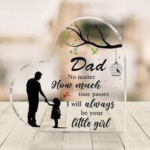1pc Dad Gifts From Daughter 3.8 Inch Heart Shape Acrylic Plaque Fathers Dad Gift For Dad Dad Birthday Gifts ,Festival Decor, Decor Room, Kitchen Decor, Room Decor, Home Decor, Bedroom Decor - Multicolor - View 5