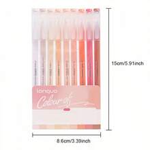 9pcs Retro Morandi Color Series Notebook, Pens For Drawing & Doodle, Refillable Ink Cartridge