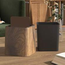 New Mini Chinese-Style Retro Wood Grain Desktop Trash Can For Hotel, Home, Kitchen, Bathroom, Living Room, And Bedroom