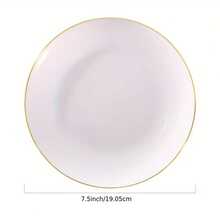 1/25/50pcs 10.25 Inch (26.0 Cm) Gold Dinner Plates / 7.5 Inch (19 Cm) Dessert/Appetizer Plates - Sturdy White And Gold Plates Perfect For Weddings, Valentine's Day, Ramadan, Easter, Mother's Day, Housewarming, Gifts, Birthday Parties, Holidays, Picnics, Banquets, And All Occasions - White With Single Gold Trim - View 4