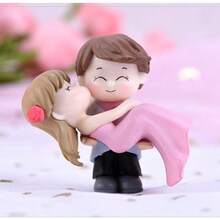 2pcs Resin Princess Hugging/Kissing Couple/Wedding Decor Items, Suitable For Living Room Tabletop, Entryway, Wine Cabinet Decoration, Holiday Gifts, Valentine's Day/Thanksgiving, DIY Micro Landscape Decoration, Car Accessories - Multicolor - View 15