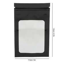 100pcs Resealable Odor Proof Pouch Holographic Smell Proof Packaging Bag with Clear Window for Lip Gloss Black - Multicolor - Ver 2