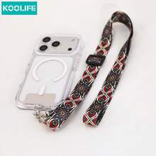Koolife 1pc Adjustable Long Crossbody Phone Lanyard, Vintage Totem Wide Fabric Strap With Rotatable Metal Clip, Fashionable Versatile Durable Non-Chafing Accessory, Hands-Free For Daily Errands Outdoor Travel, Fit For Women's Phone Shoulder/Neck Hanging & Small Wallet Compatible With Android And Most Smartphone,Gifts For Mother, Family, Friends, Birthday, Holiday Phone Chain - Multicolor - View 13