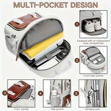 Outdoor Travel Backpack, Large Capacity Sports Camping Backpack, Unisex Laptop Backpack, With Shoe Warehouse, Schoolbag, Computer Backpack Travel Business Casual Backpack, Easter Valentine's Day Gift - Silvery Gray - View 6