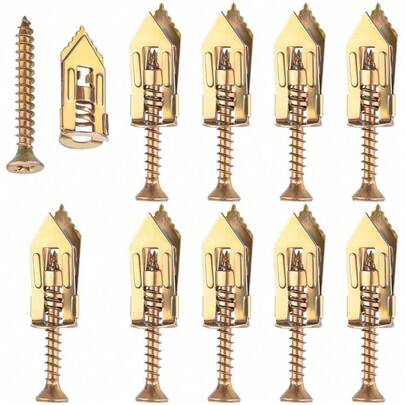 40 Pcs Self-Drilling Anchor Screws, Zinc Plated Steel Drywall Anchors, Heavy Duty Metal Expansion Bolt, No Drill Or Holes, For TV, Shelf Straps, Gypsum Boards, Cabinets