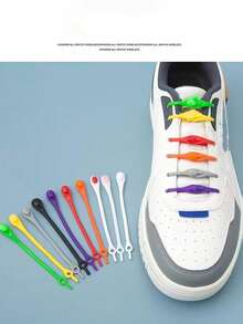 12个装宽松鞋带扣,个性化弹性硅胶鞋带免系鞋带扣 - 彩色 - 查看 5