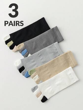 3 Pairs Men's Simple Solid Color Ankle Socks, Breathable, Odor-Resistant, Anti-Pilling, Suitable For Spring, Summer, All Seasons