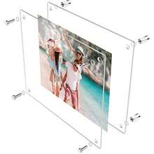 Marco de fotos flotante de acrílico transparente de 11 x 14 pulgadas sin marco para pared panel de marco de fotos sin marco para certificado de grado obras de arte y retratos familiares - 2 unidades - Ver 4