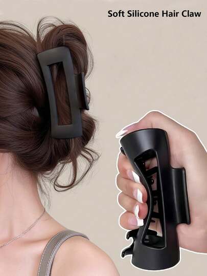 2025 New Soft Silicone Hair Claw Clips, High-End Anti-Fall Durable Hair Clips, Square Soft Claw Hair Clips Suitable For Women, Flexible Hair Clips Suitable For Thick Hair, Lightweight Large Comfortable Hair Clips, Special Soft Hair Clips Suitable For All Occasions