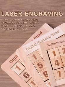 Juego de rompecabezas numérico deslizante de madera, juguete educativo para desarrollar el reconocimiento numérico y las habilidades cognitivas para niños y niñas, adecuado para regalos de fiesta, intercambios con amigos y actividades grupales - Caqui - Ver 7