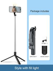 最新款170厘米/90厘米蓝牙遥控自拍杆，蓝牙手机支架，三脚架，适用于室内/室外视频拍摄、录制，可伸缩，360°旋转，防抖，可折叠便携，手持/落地三脚架