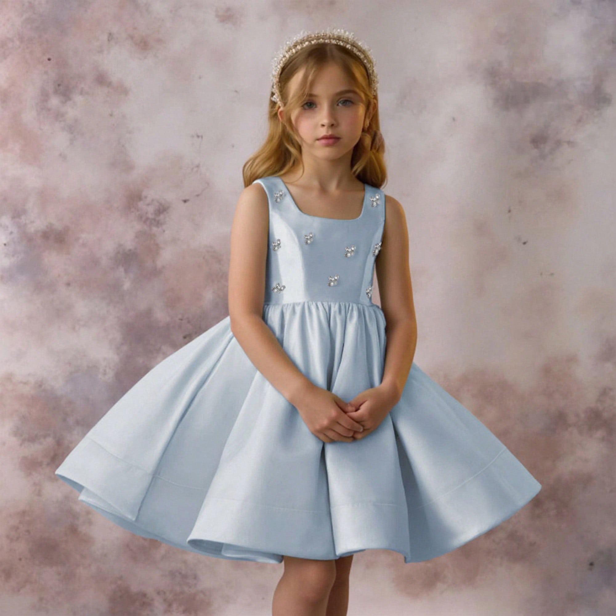 Vestido de fiesta sin mangas para niña pequeña, estilo princesa. Adecuado para fiestas de cumpleaños, bodas como niña de las flores, dama de honor