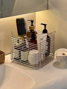 304 Stainless Steel Storage Basket, Bathroom Organizer - Multicolor - View 1