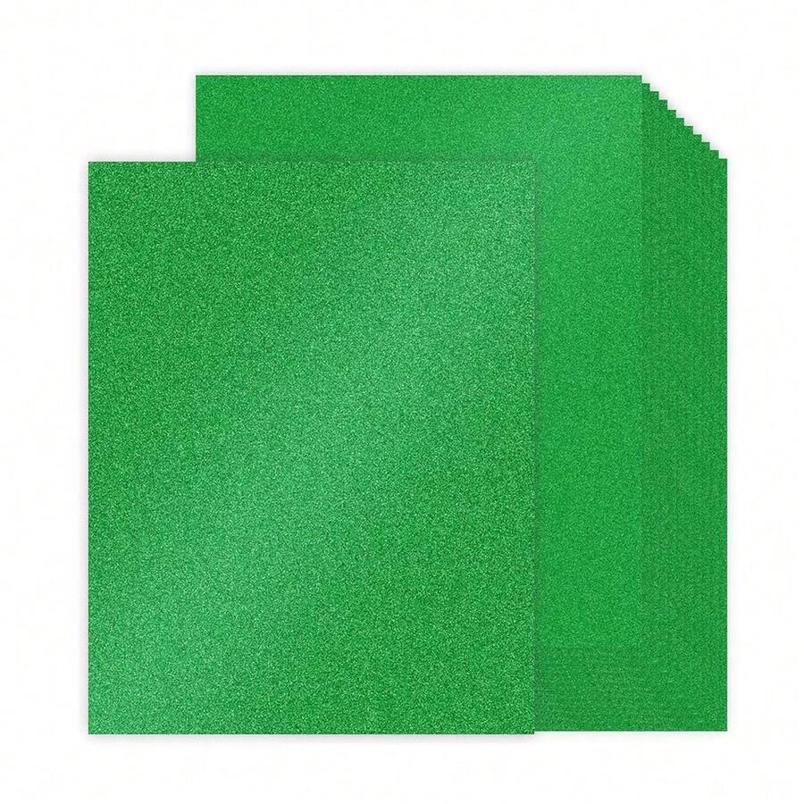 30 Sheets Green Glitter Cardstock 8.5 X 11 Inches, Heavyweight 230gsm Premium Sparkling Card Stock Paper For Card MaFKing DIY Craft Party Decoration Schoolsss Student Supplies (Green) - Green - 查看 1